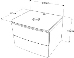 Velvex Тумба с раковиной Luna 60 подвесная белая – фотография-14